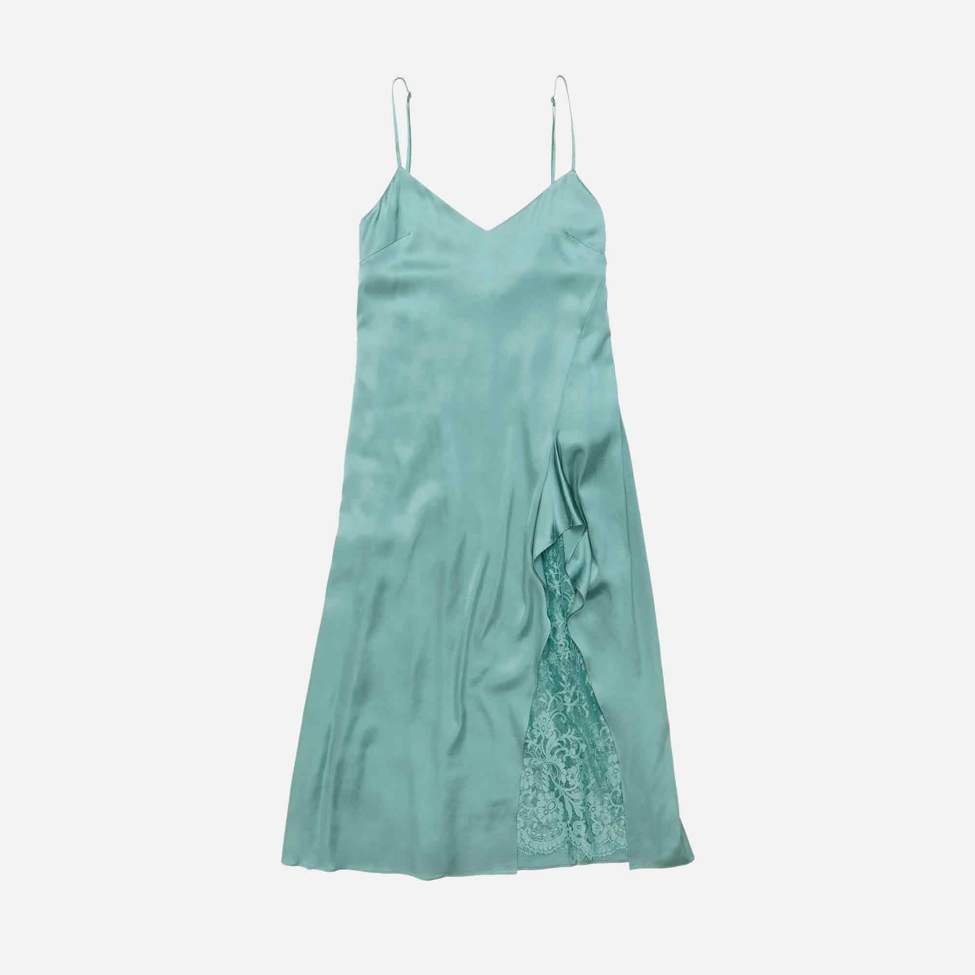 Satin Slip Dress Sage Green