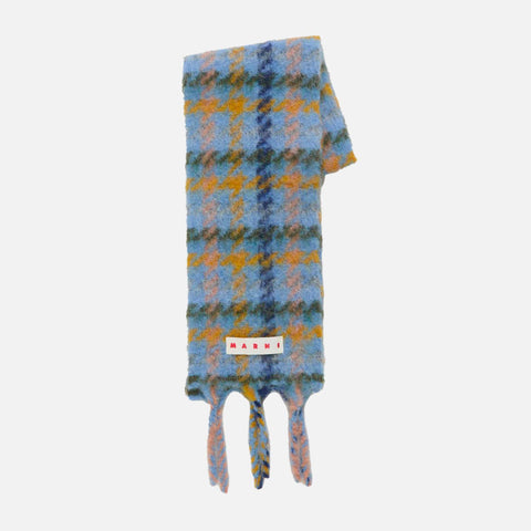 Scarf Check Alpaca Mohair Dark Ash