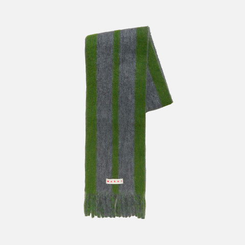 Scarf Striped Alpaca Wool Dark Ash
