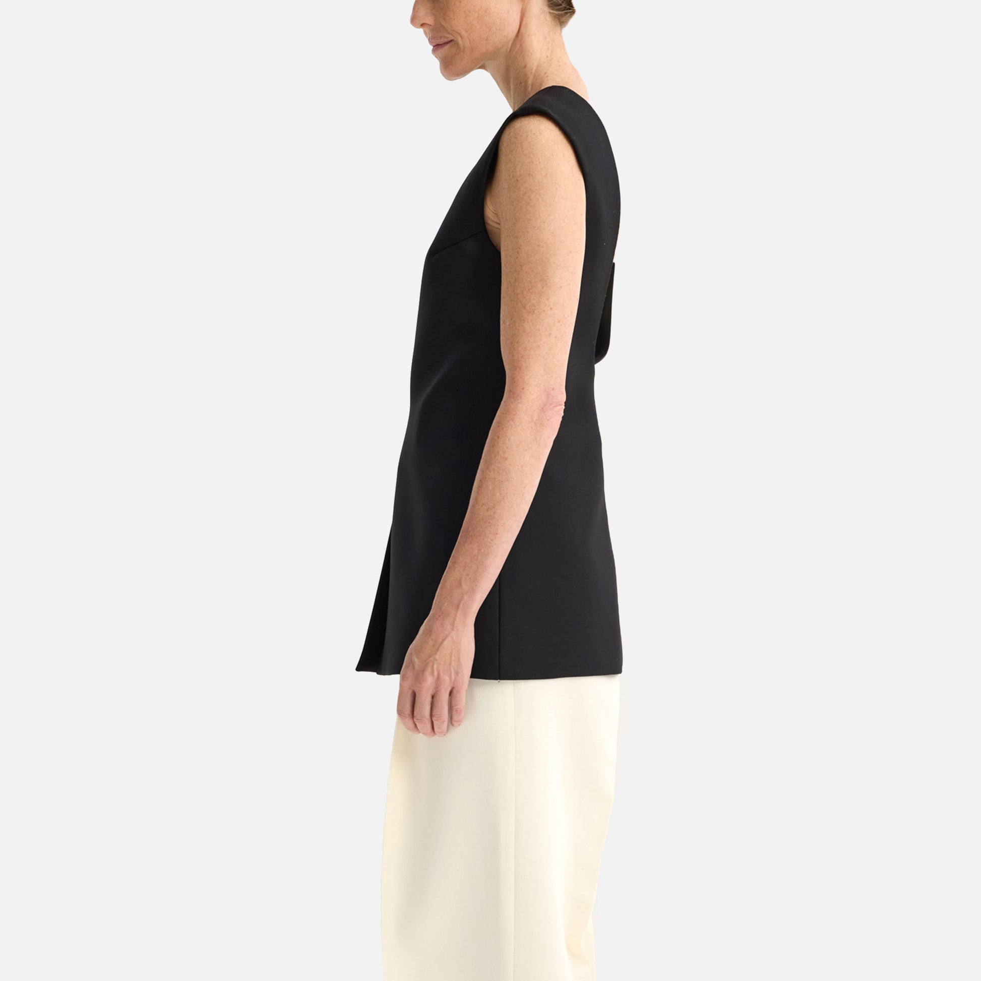 Sculptural Open Back Top Black