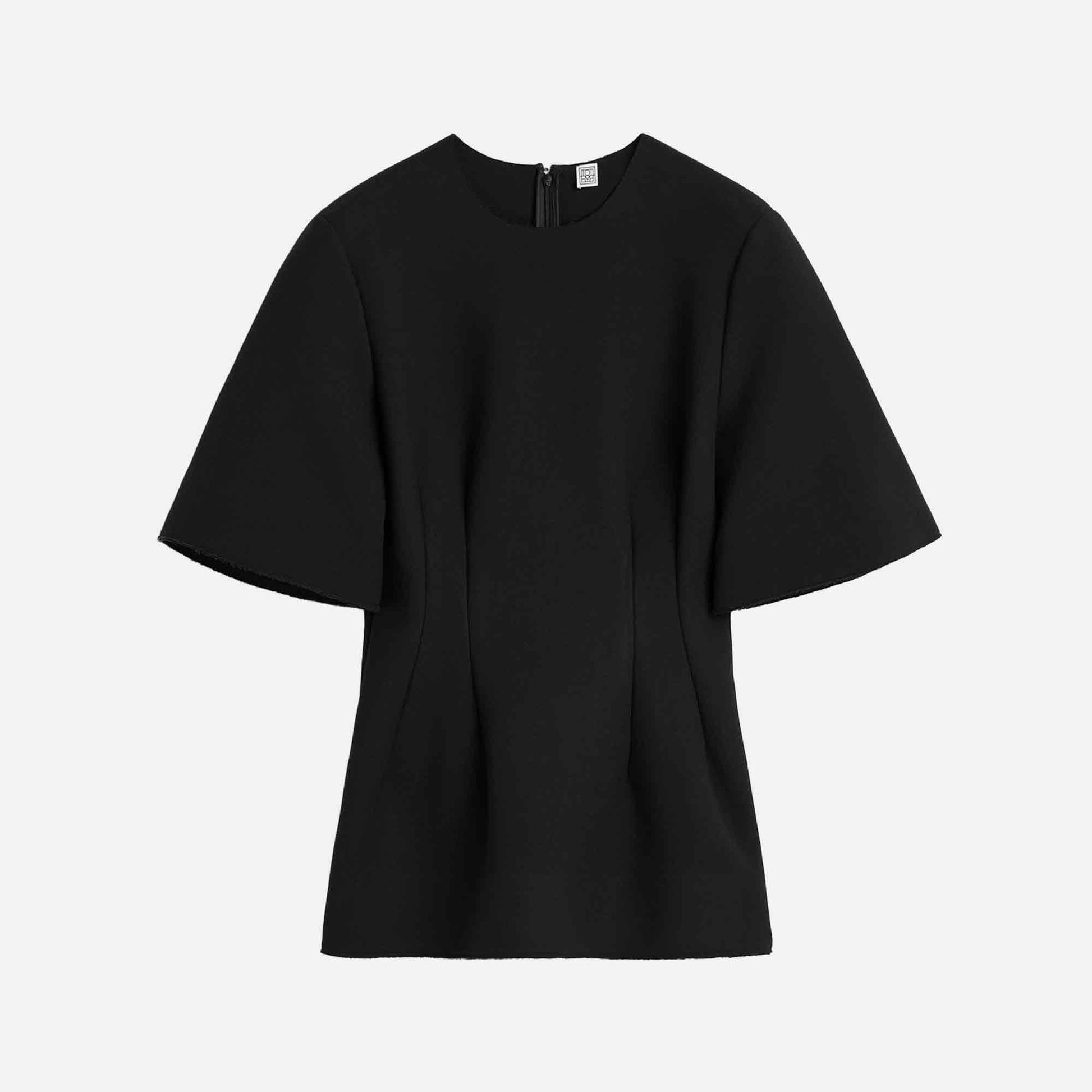 Sculptural Scuba Top Black
