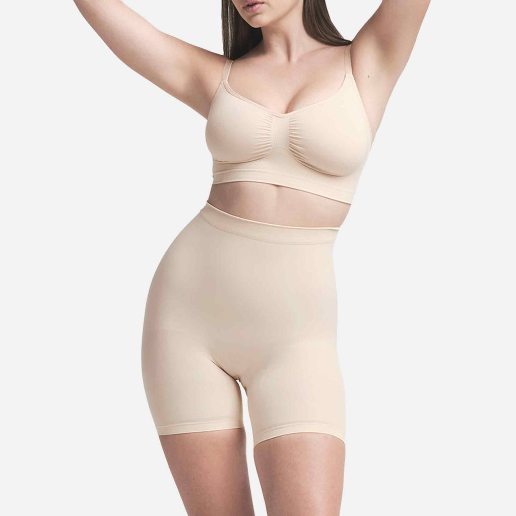 Seamless Sculpt Mid Thigh Short Sand