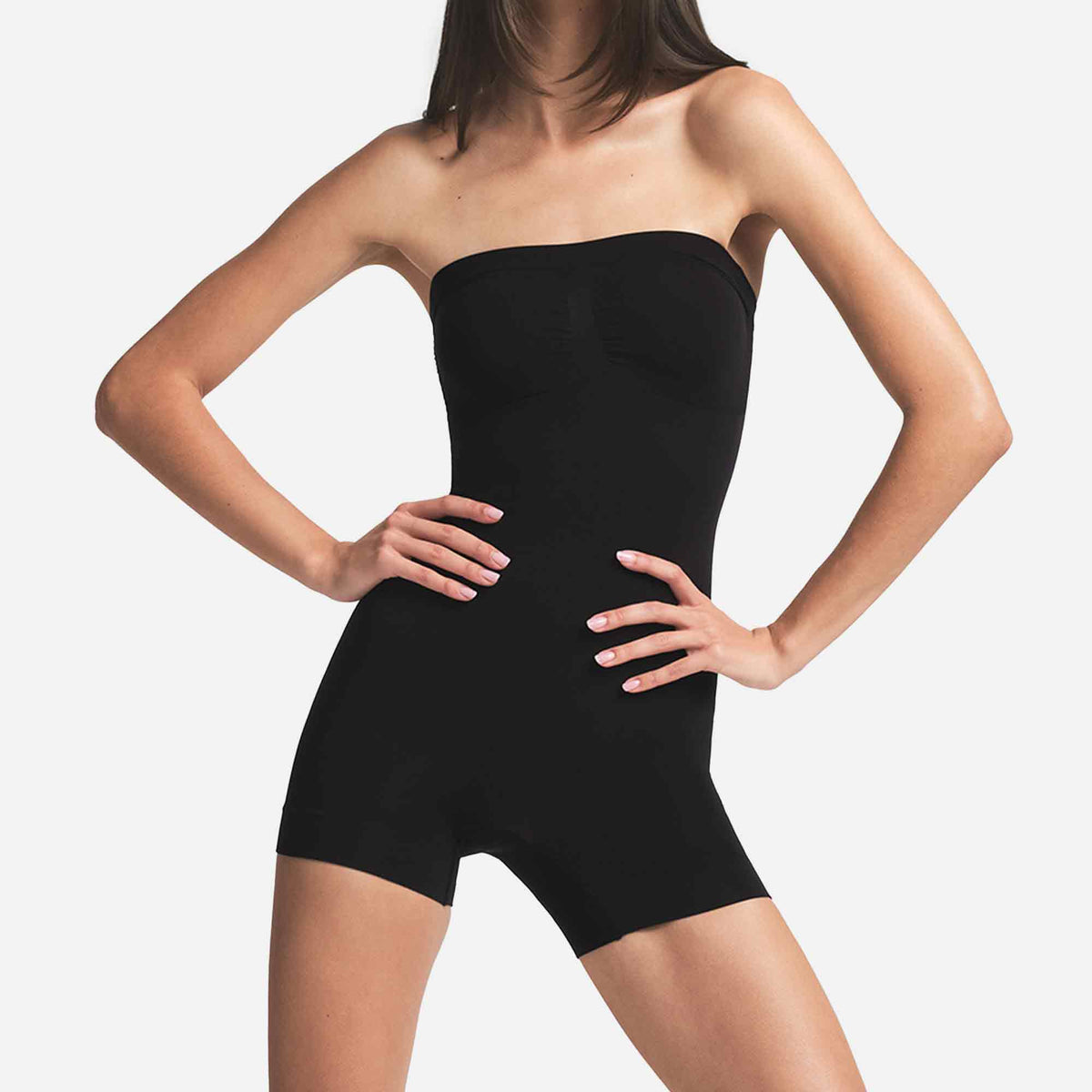 Seamless Sculpt Strapless Shortie Bodysuit Onyx