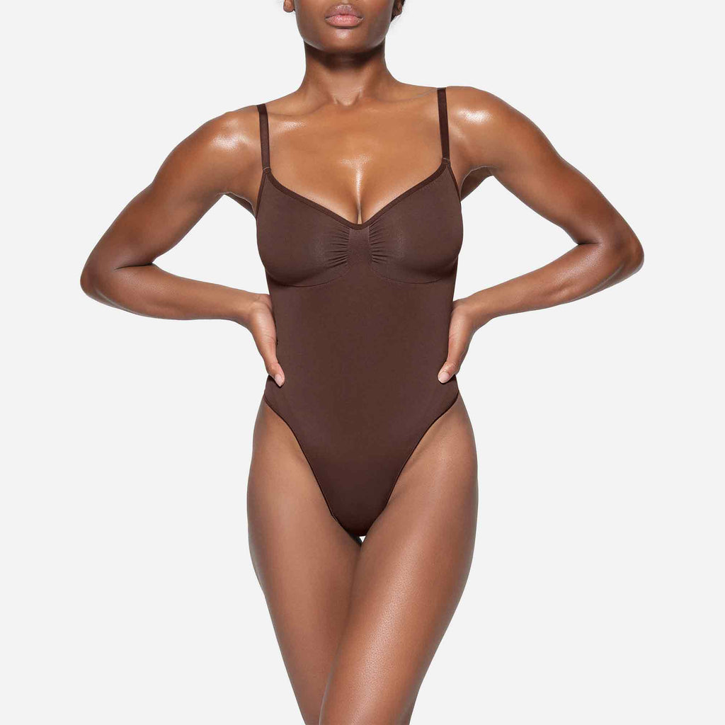 Seamless Sculpt Thong Bodysuit Cocoa
