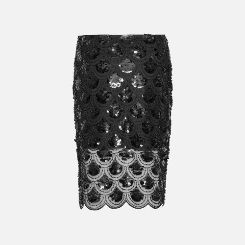 Sequins Pencil Skirt Black