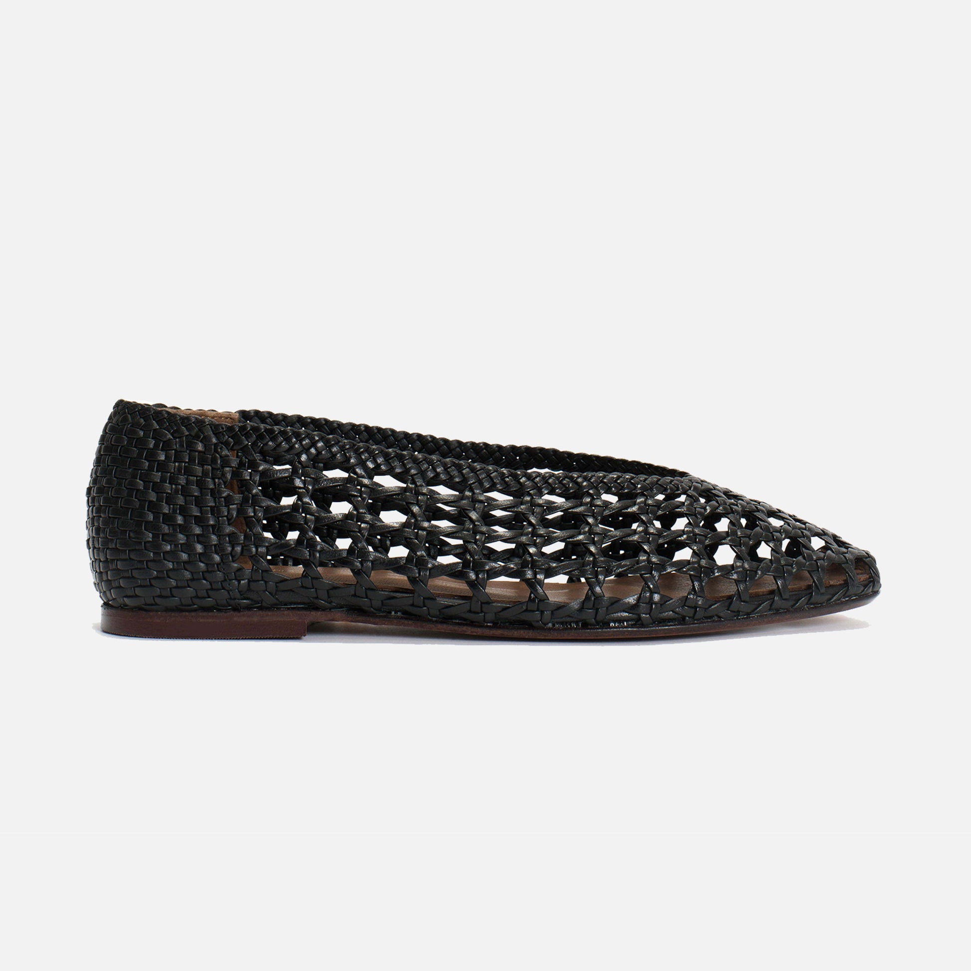 Sessi 10 Hand-braided Leather Ballerina Black