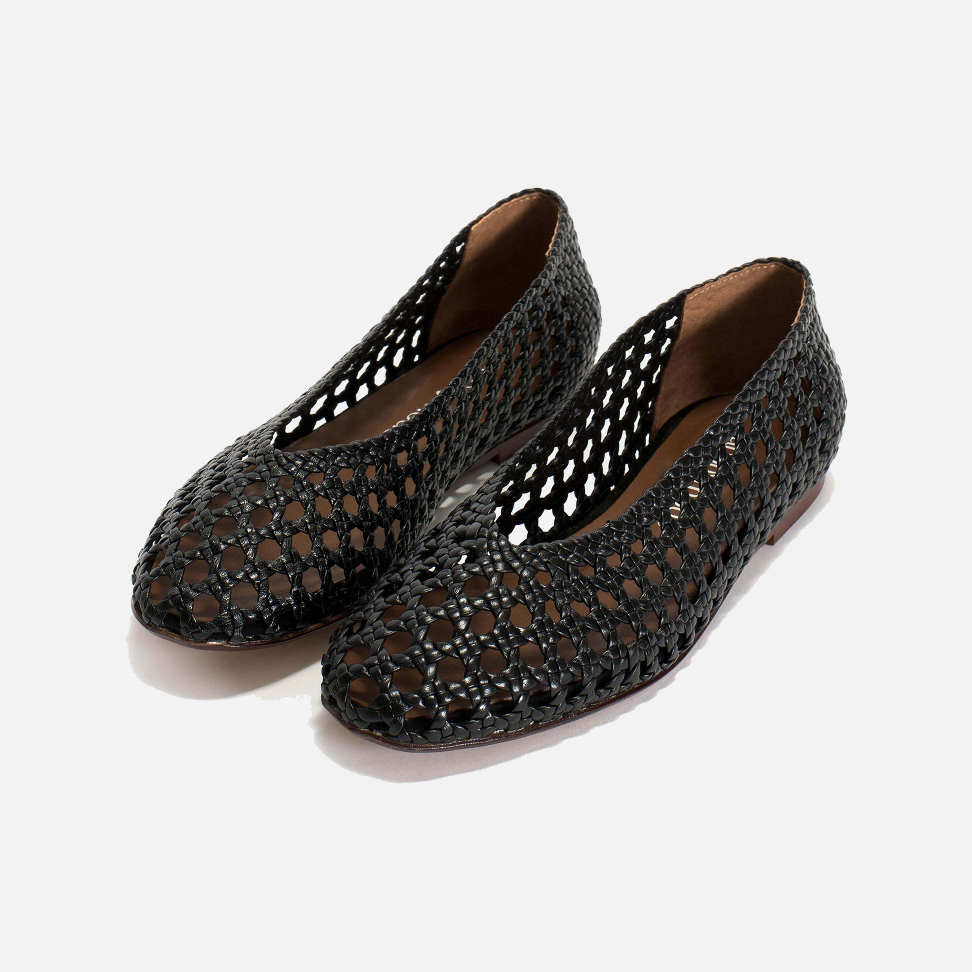 Sessi 10 Hand-braided Leather Ballerina Black