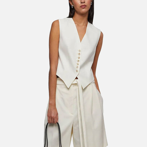 Shaped Waistcoat Off White