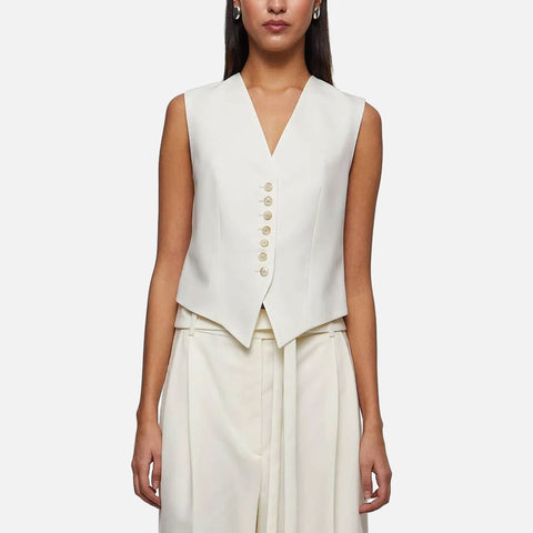 Shaped Waistcoat Off White