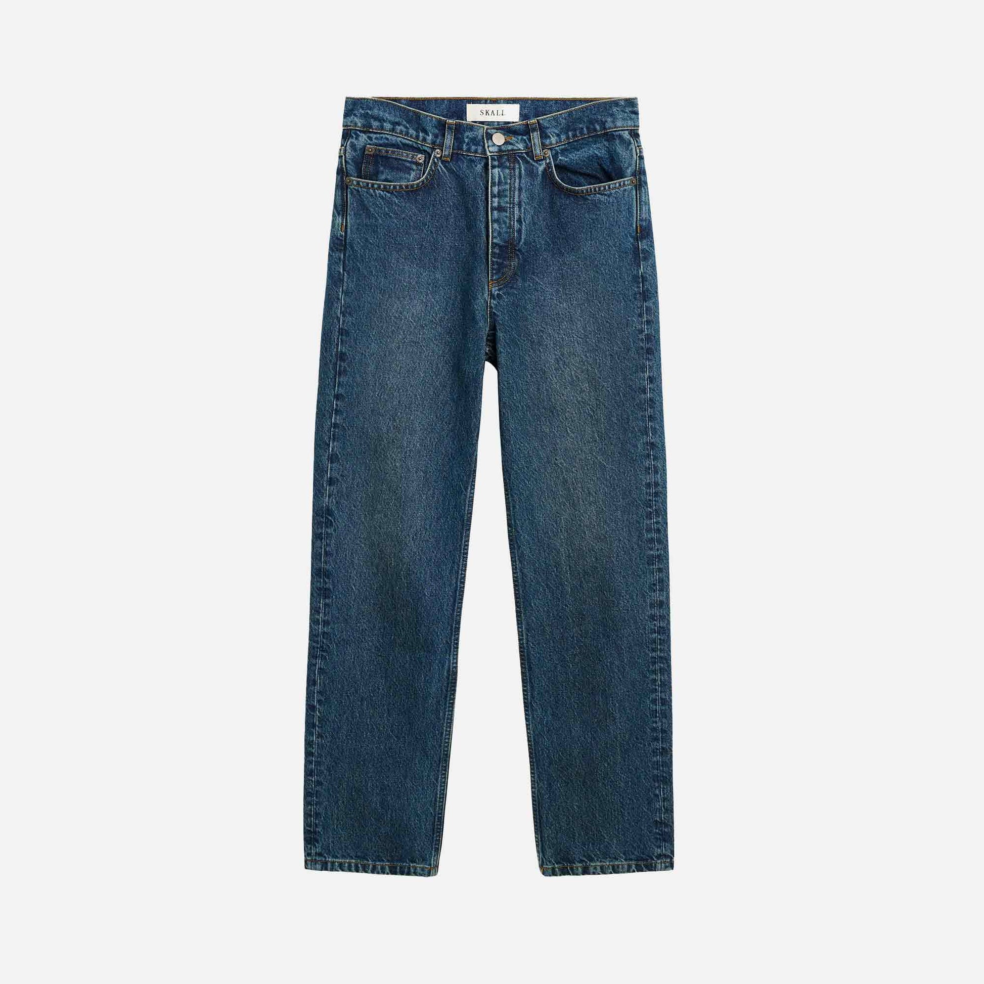 Sharon Straight Jeans Washed Dark Blue