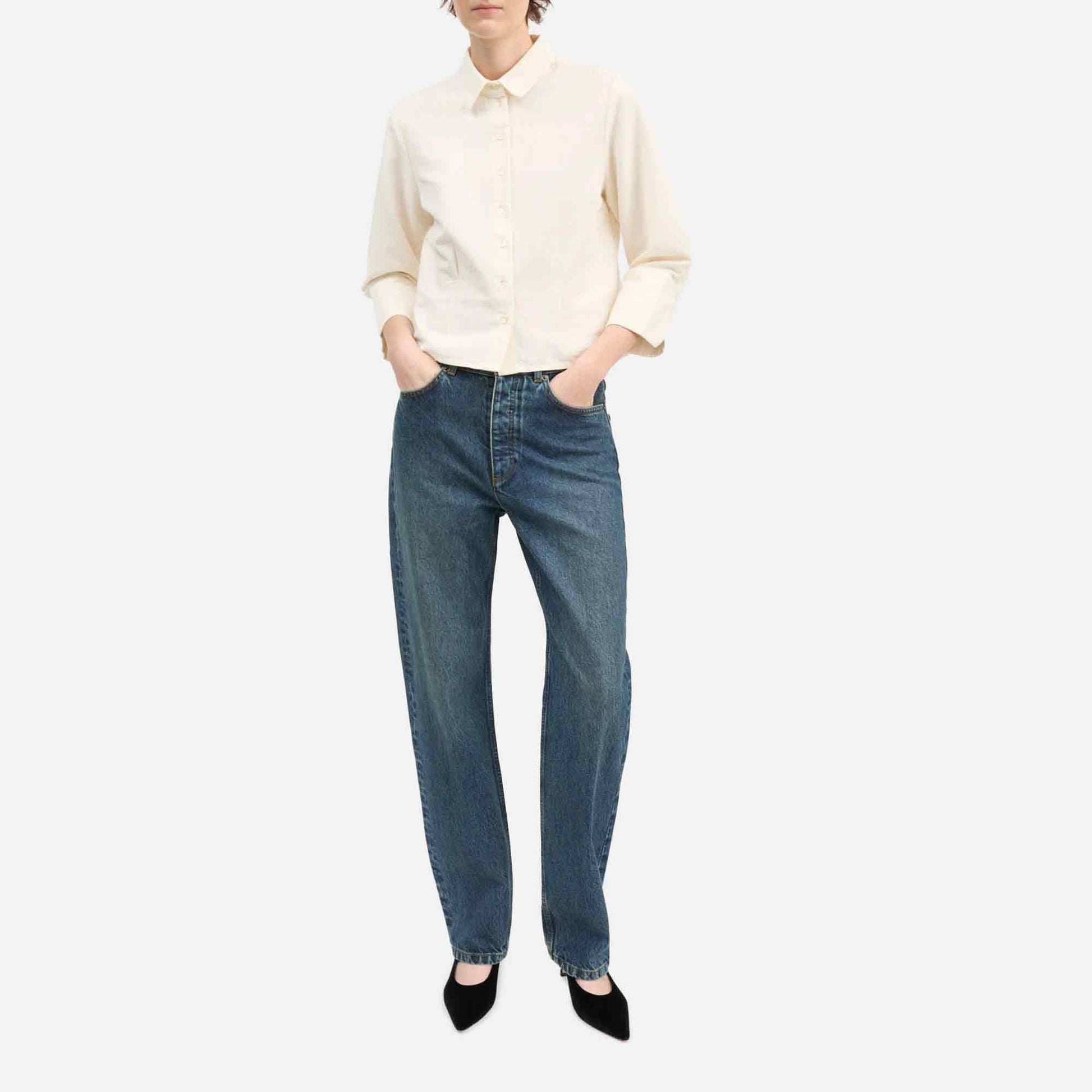 Sharon Straight Jeans Washed Dark Blue