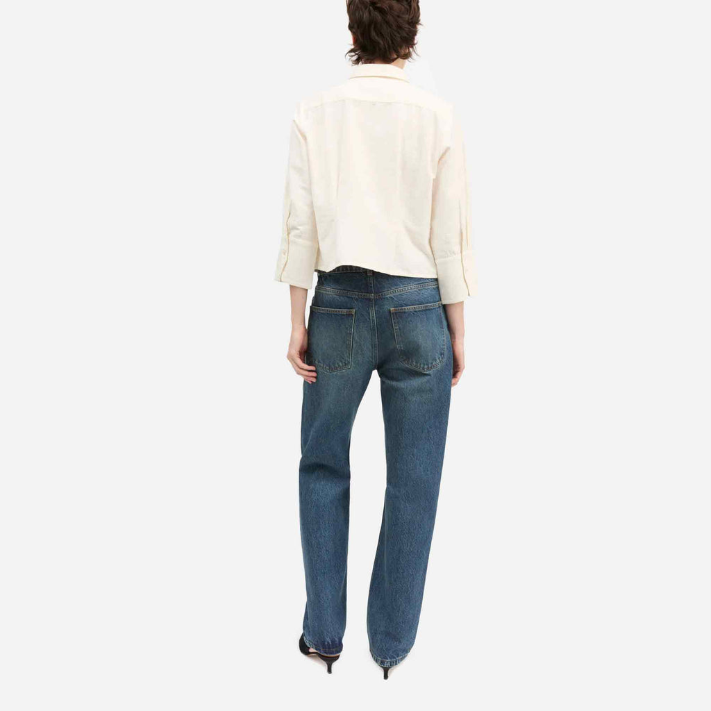 Sharon Straight Jeans Washed Dark Blue