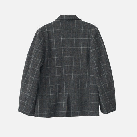 Shetlands Wool Oversize Blazer Grey Check