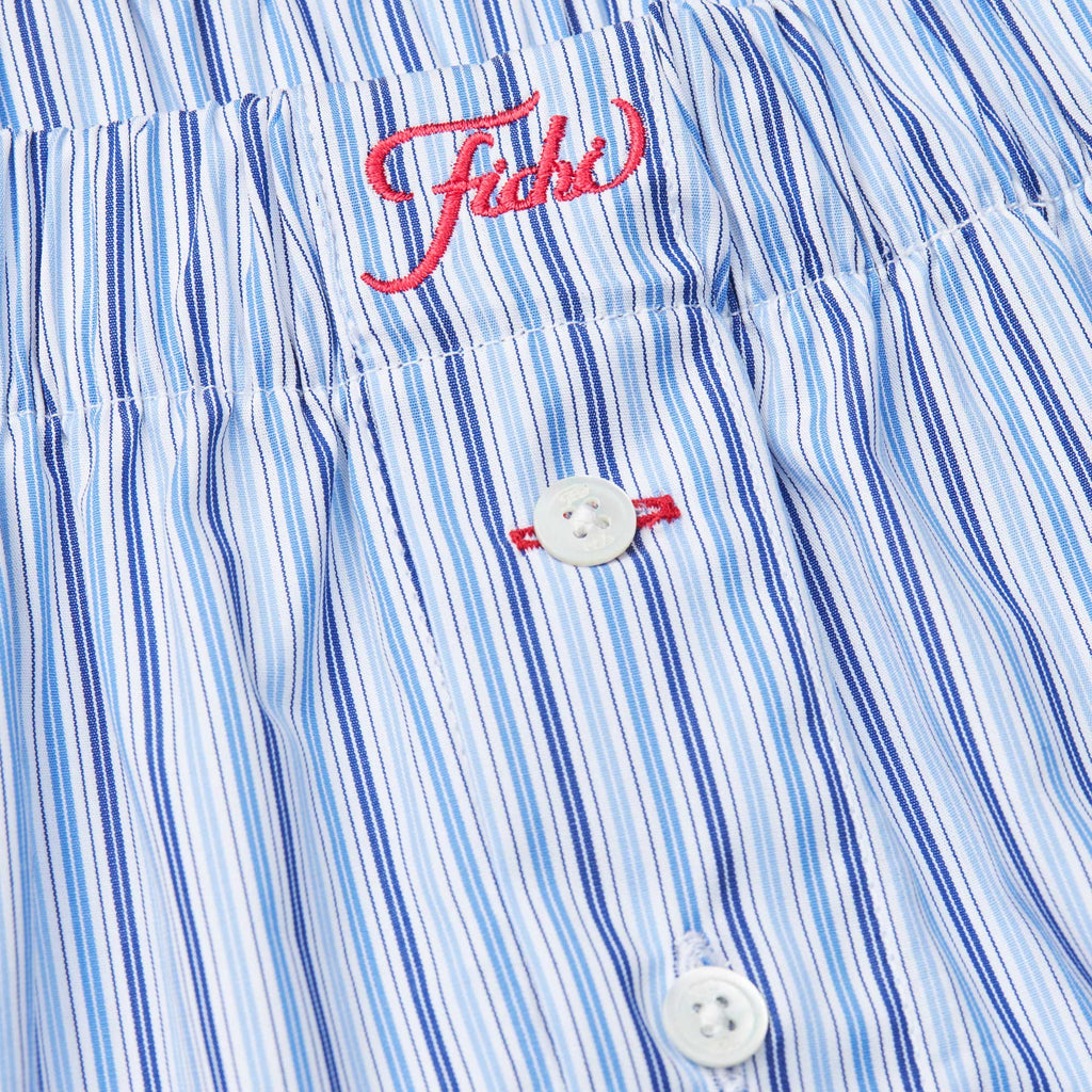 Shorts Light Blue/Dark Blue/White Stripe