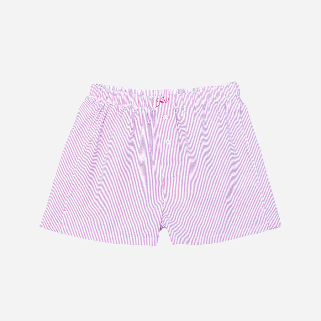 Shorts Red Seersucker Stripe
