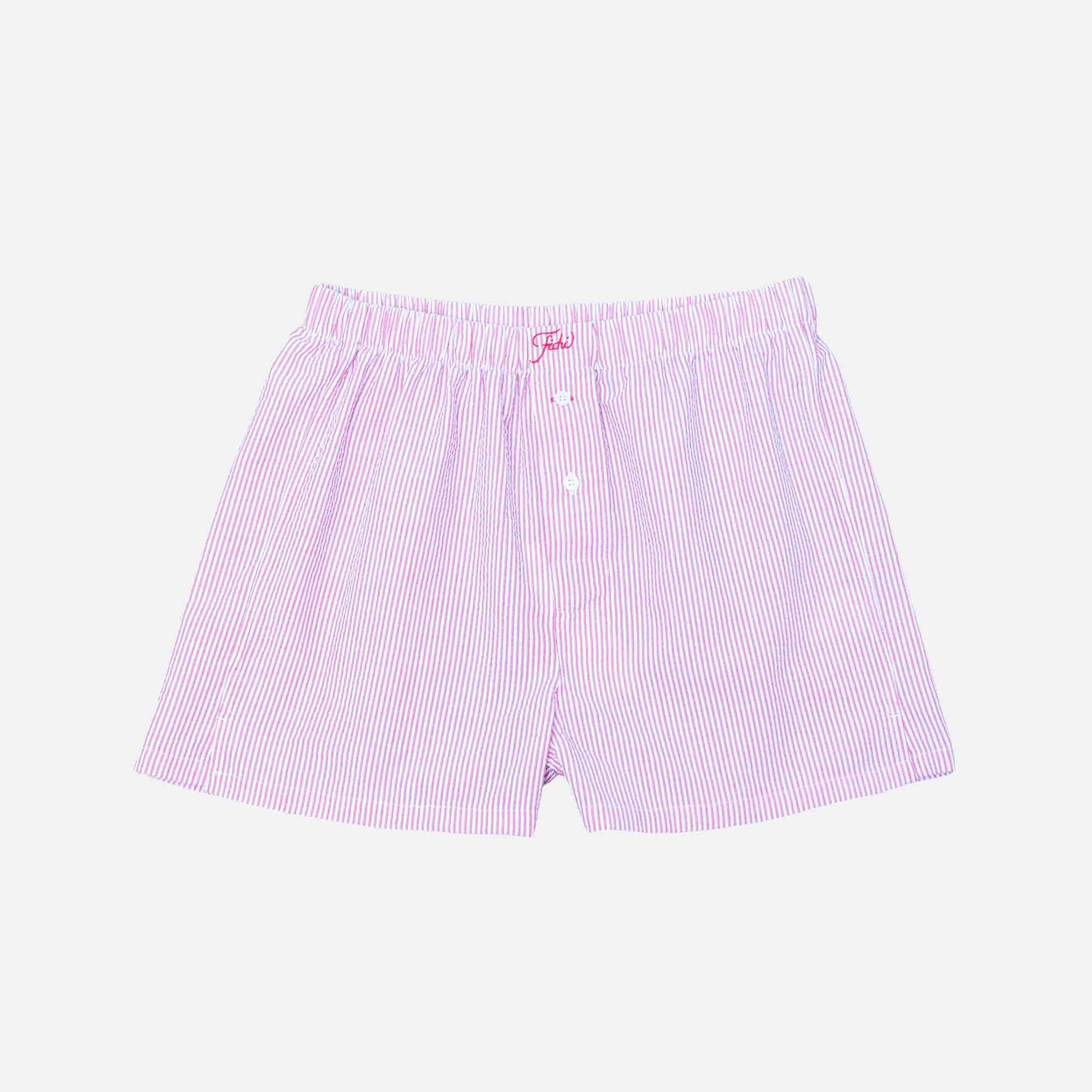 Shorts Red Seersucker Stripe