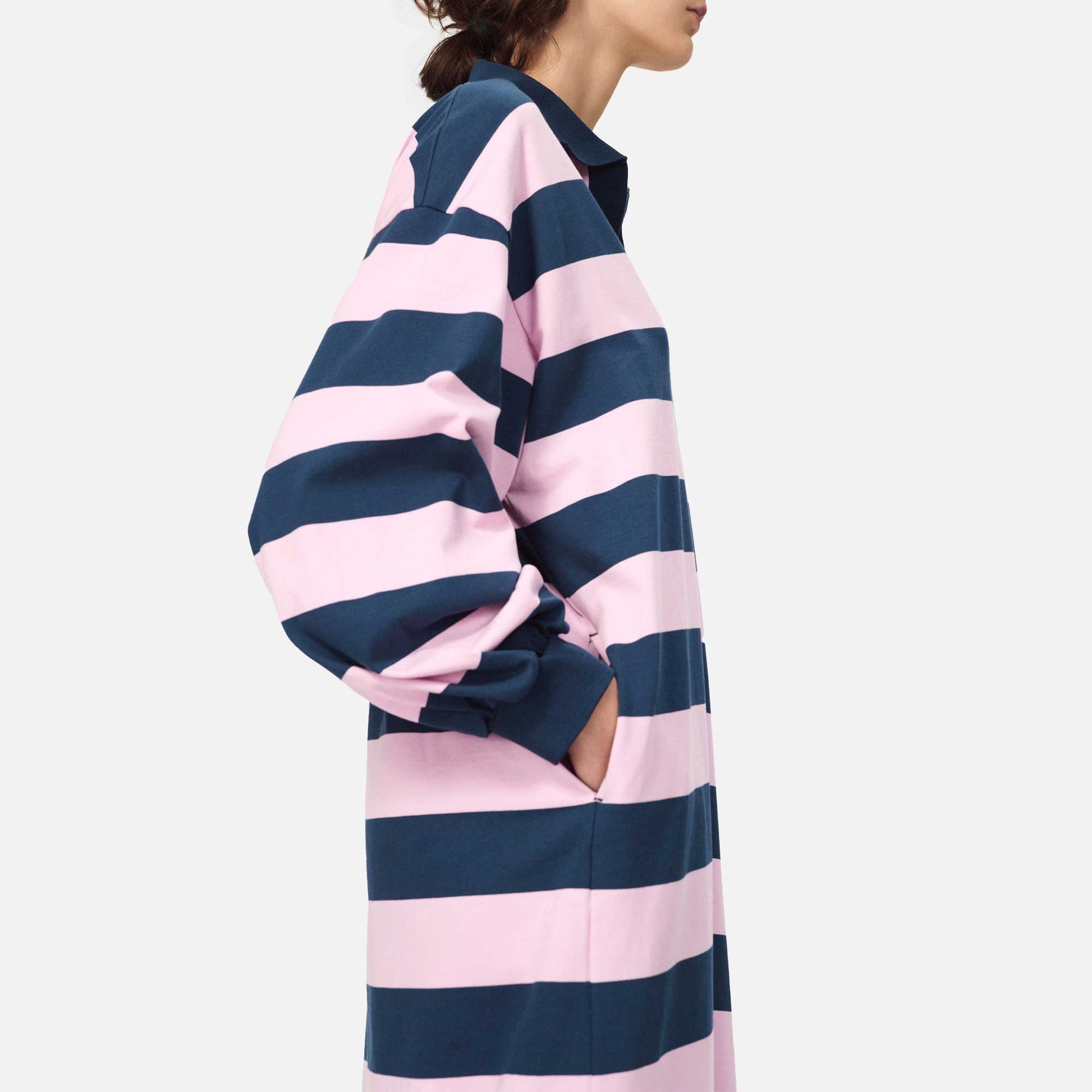 Sibiu Dress Navy/Pink Stripe