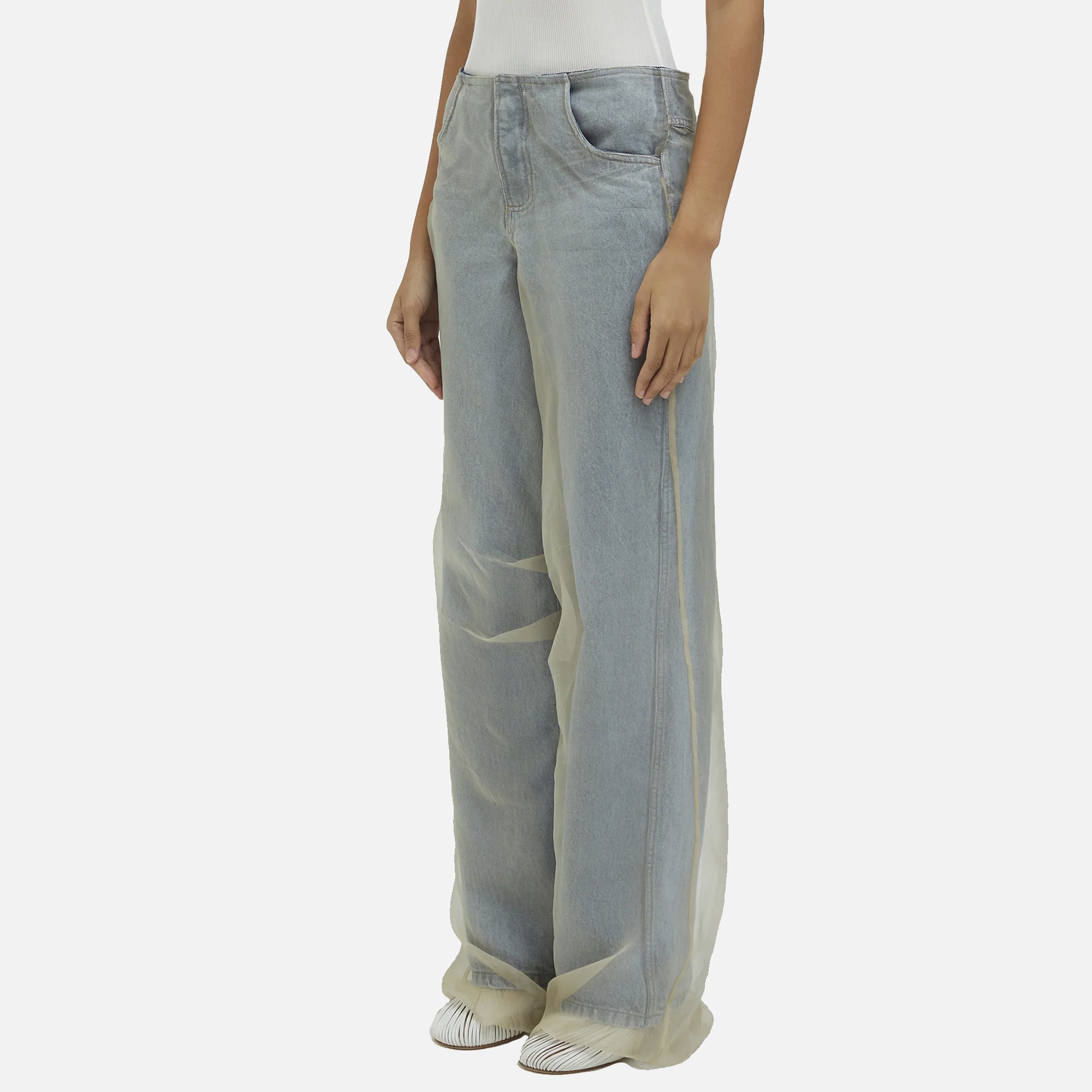 Silk Parchment Denim Jean Stone Blue/Sand