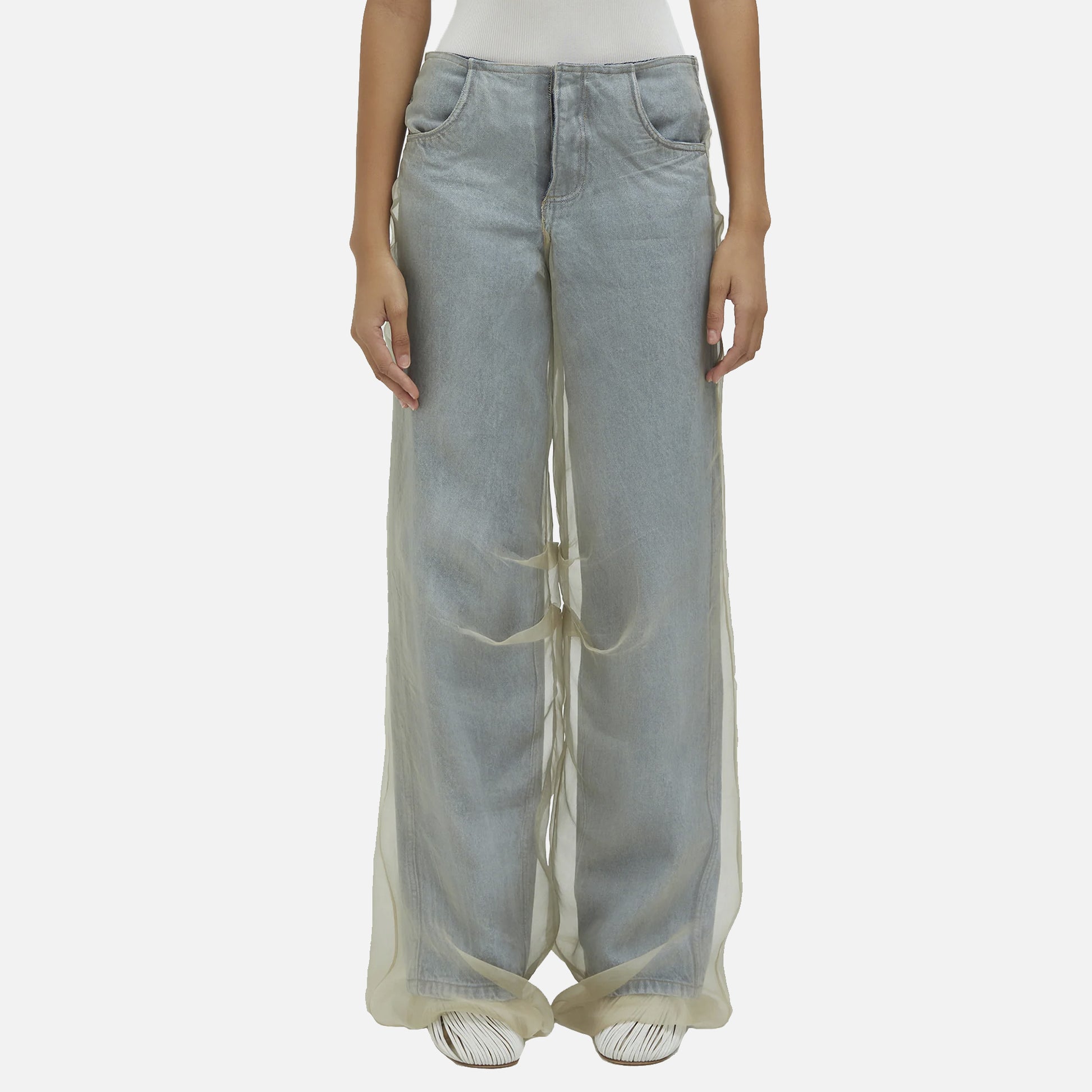 Silk Parchment Denim Jean Stone Blue/Sand