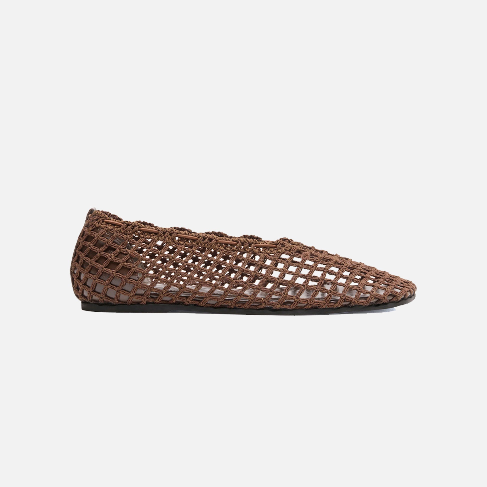 Slant Crochet Flats Mushroom