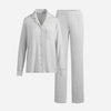 Sleep Long Sleeve Button Up Set Light Heather Grey