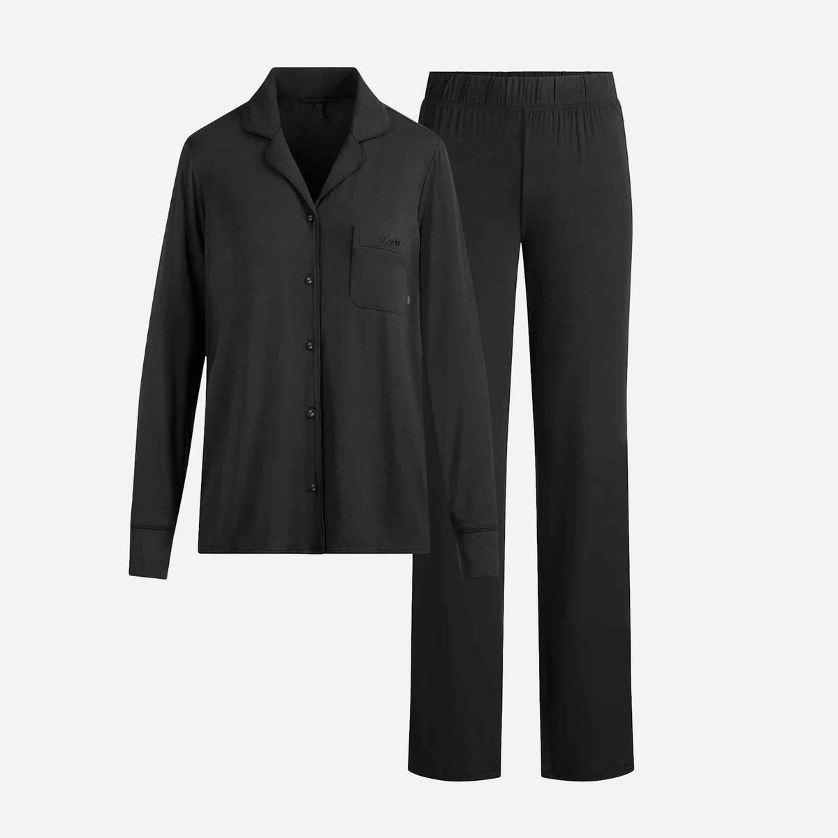 Sleep Long Sleeve Button Up Set Onyx