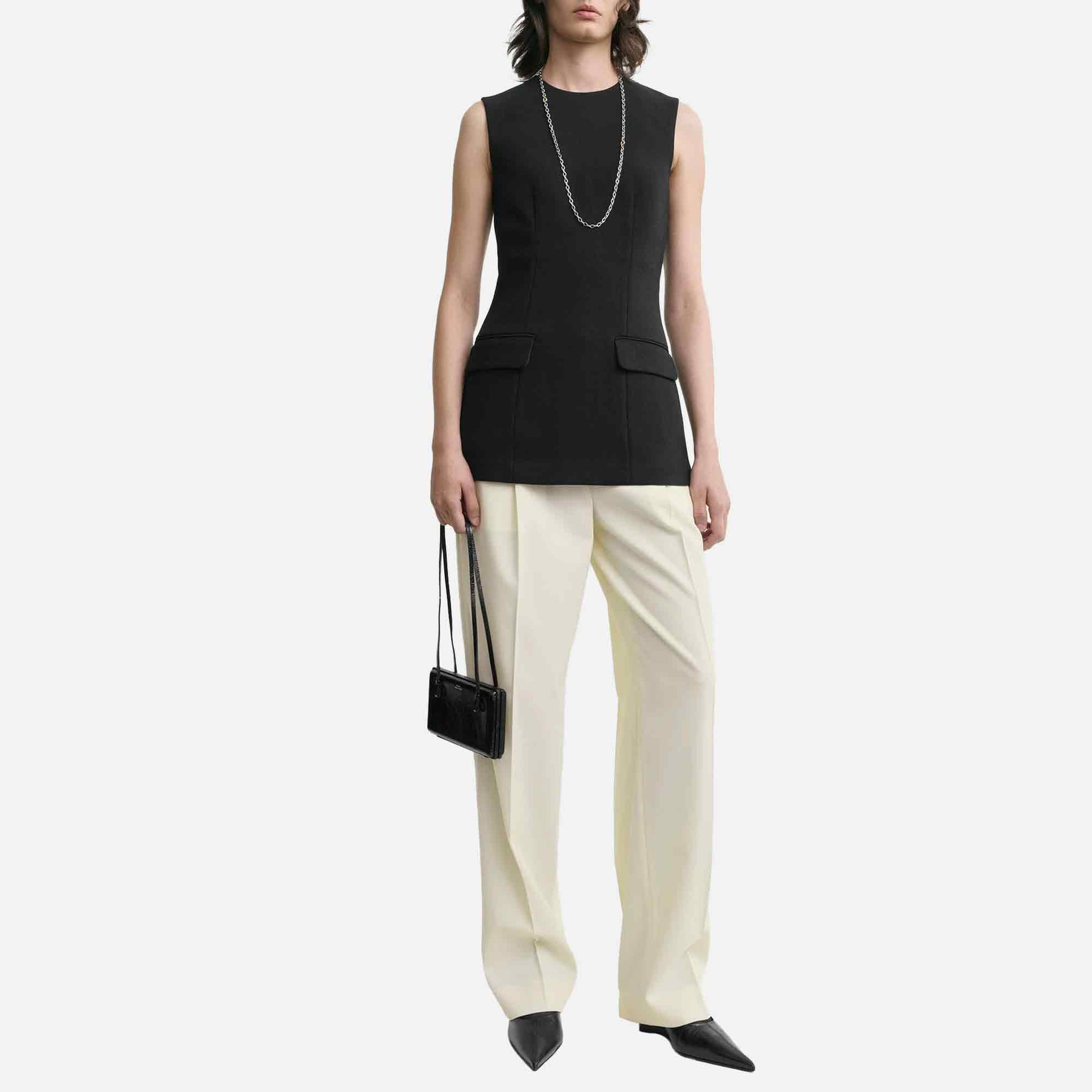 Sleeveless Pocket Top Black