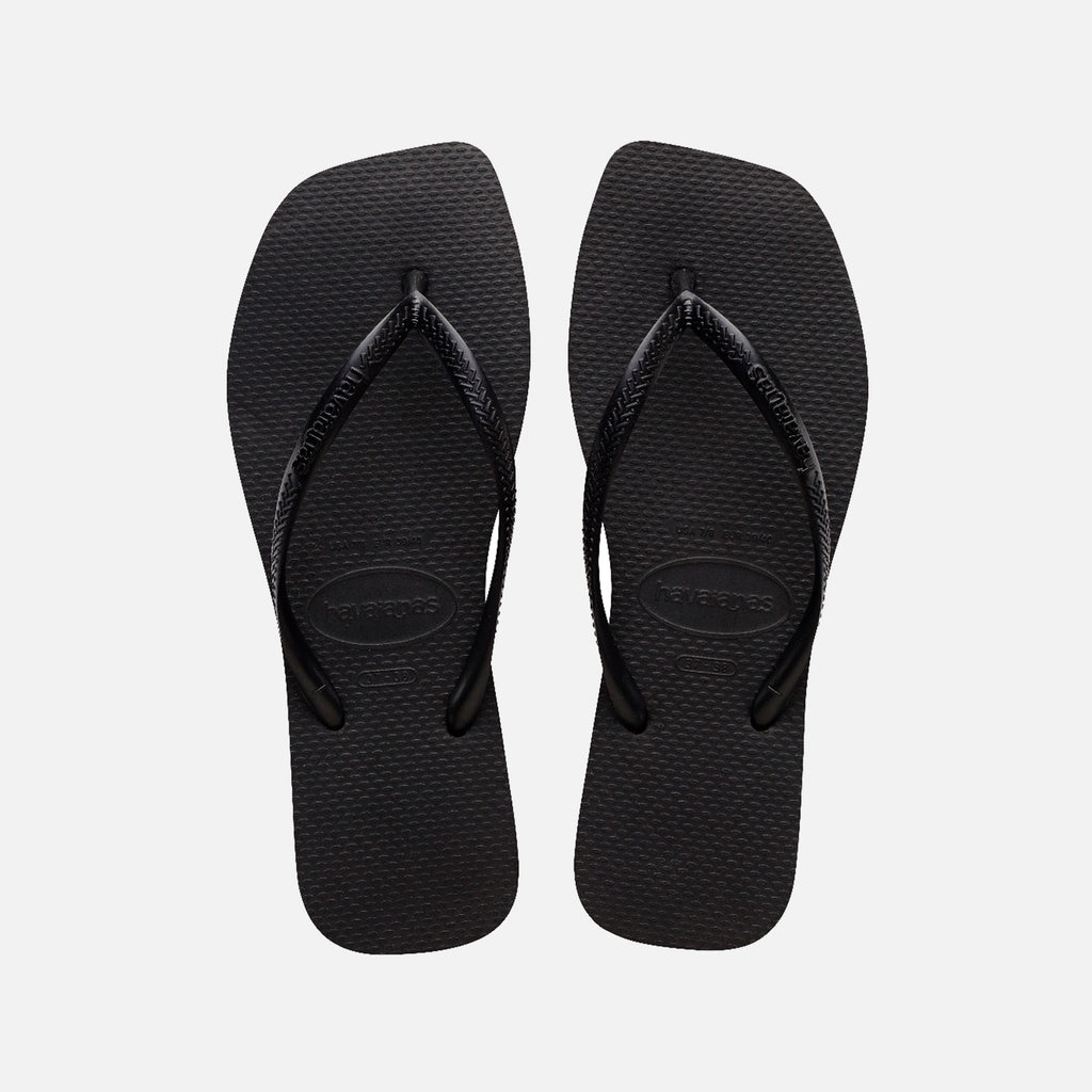 Slim Square Flip-Flops Black