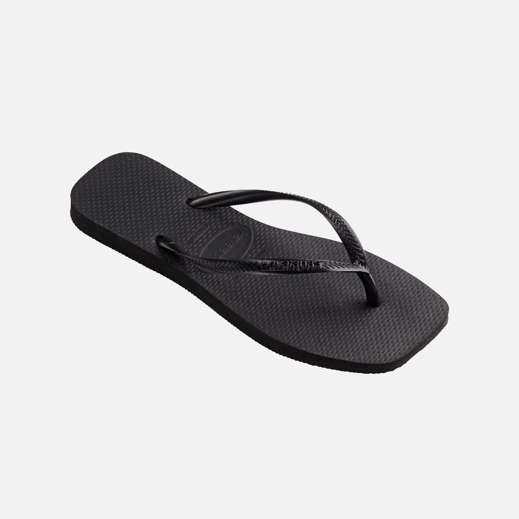 Slim Square Flip-Flops Black