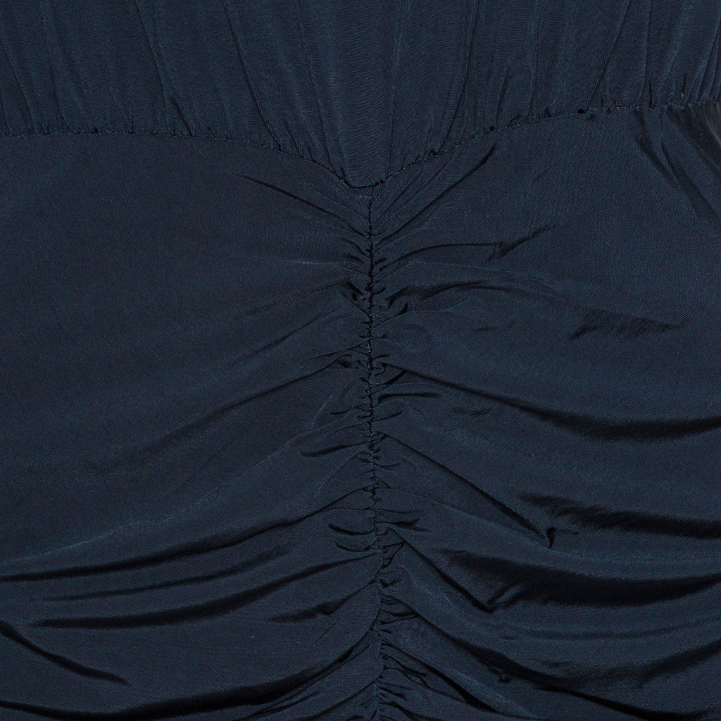 Slinky Ruched Mini Dress Dark Blue