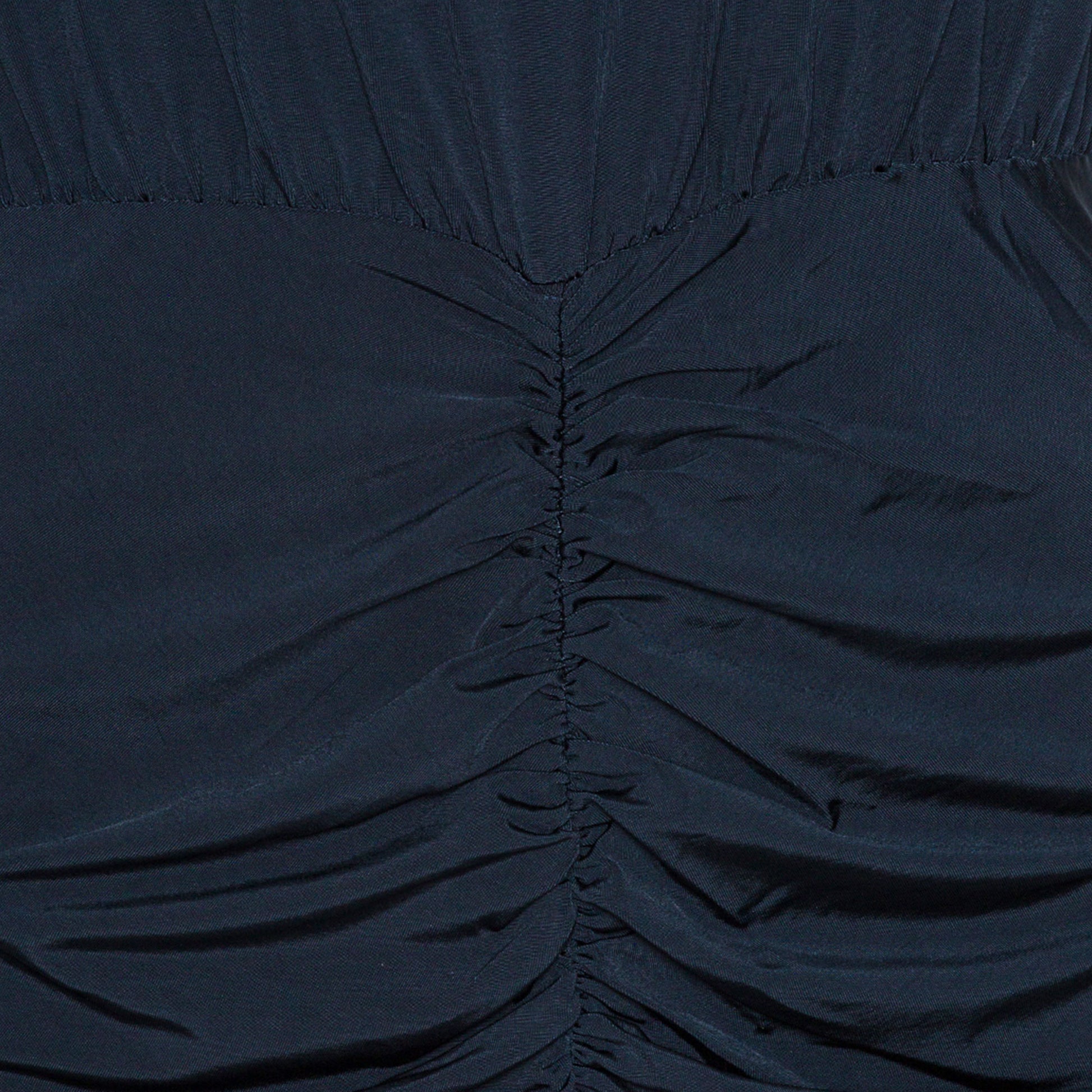Slinky Ruched Mini Dress Dark Blue