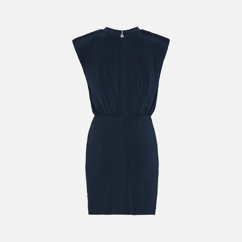 Slinky Ruched Mini Dress Dark Blue