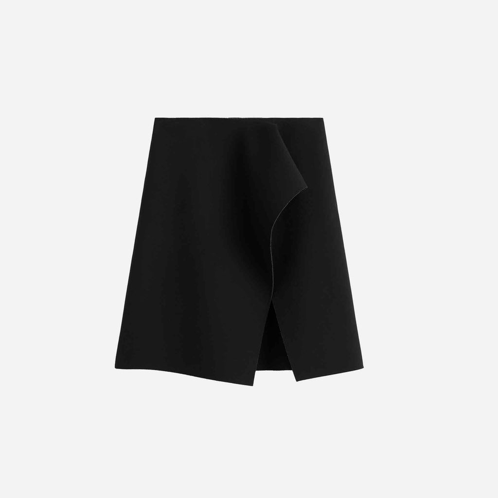 Slit Scuba Skirt Black