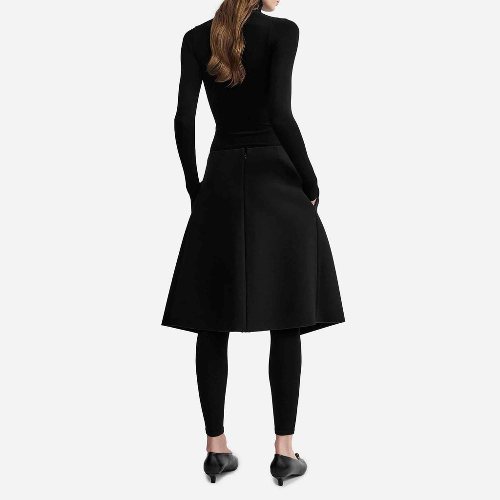 Slit Scuba Skirt Black