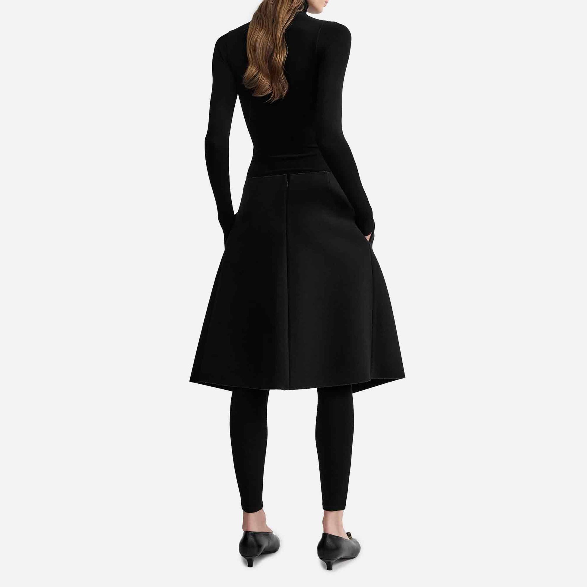 Slit Scuba Skirt Black