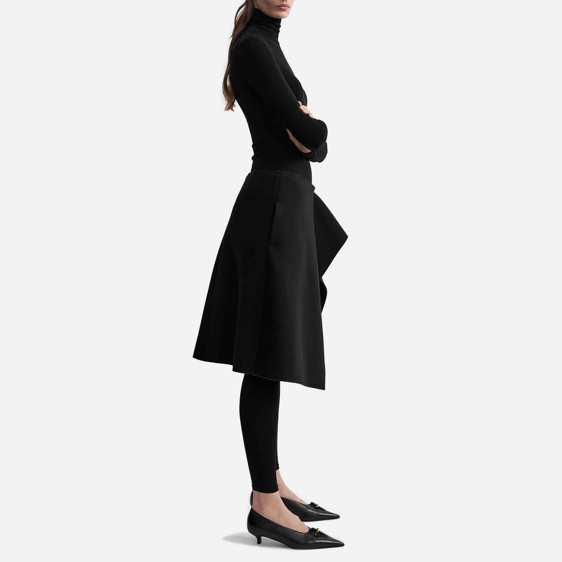 Slit Scuba Skirt Black