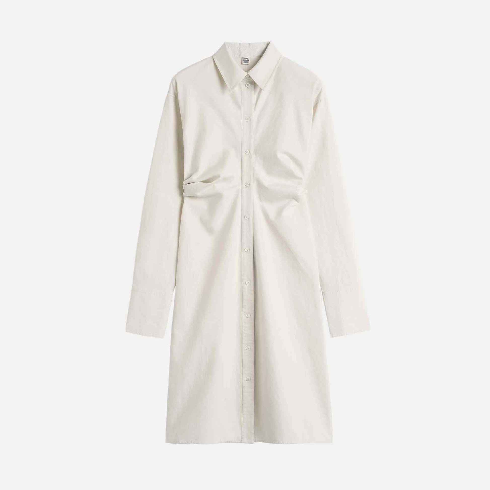 Slouch Cotton Shirtdress Off-White