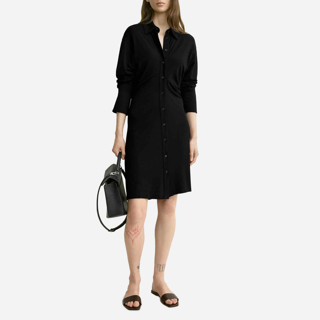 Slouch Jersey Shirtdress Black