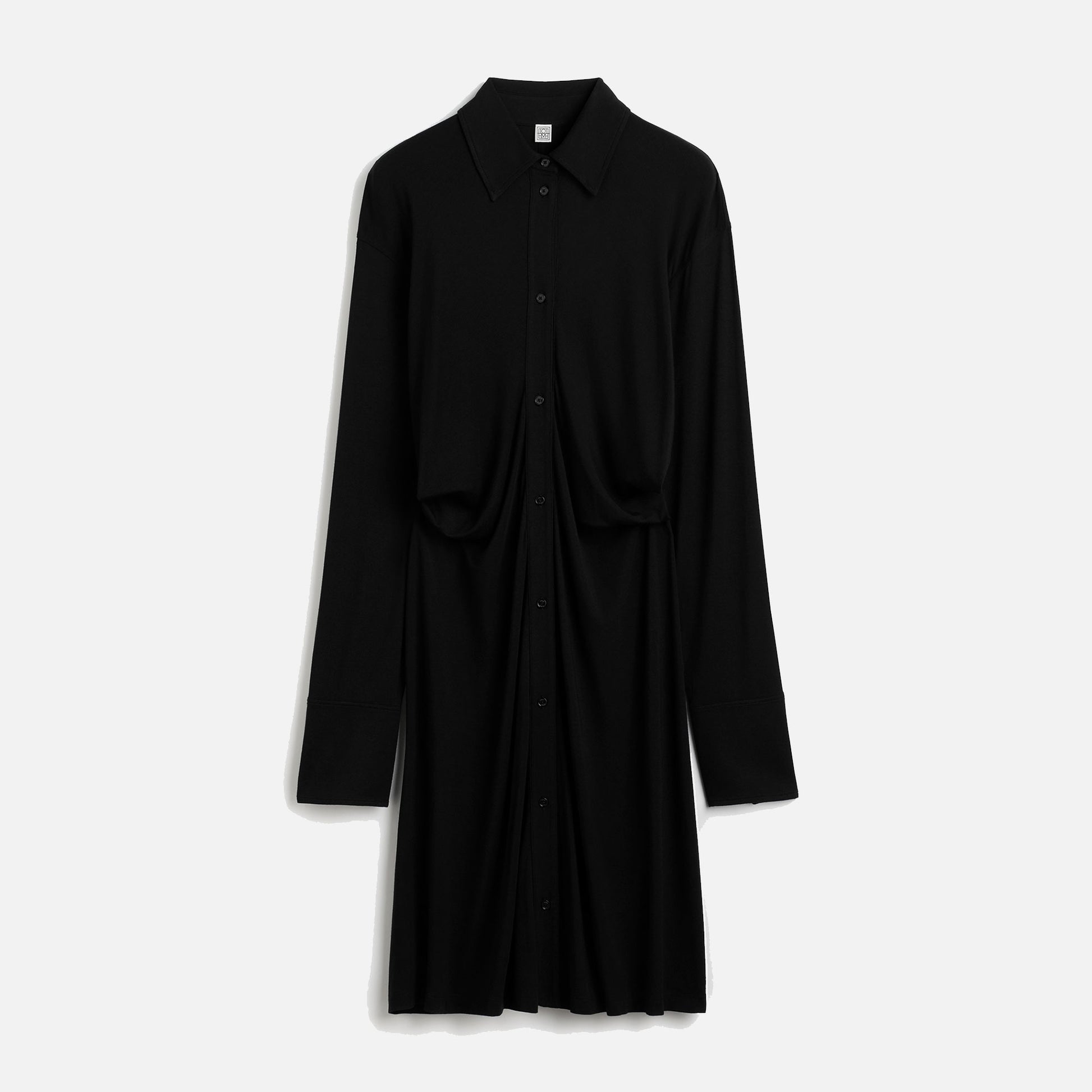 Slouch Jersey Shirtdress Black