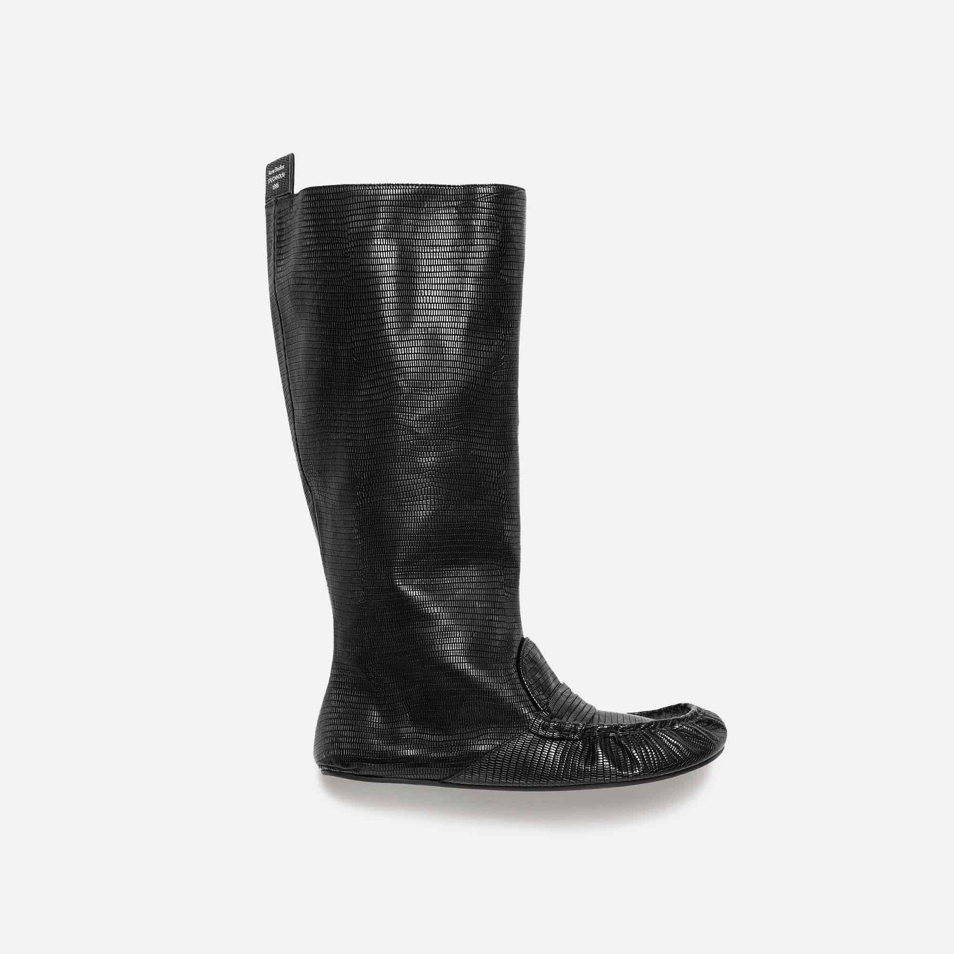 Slouch Saddle Boots Black