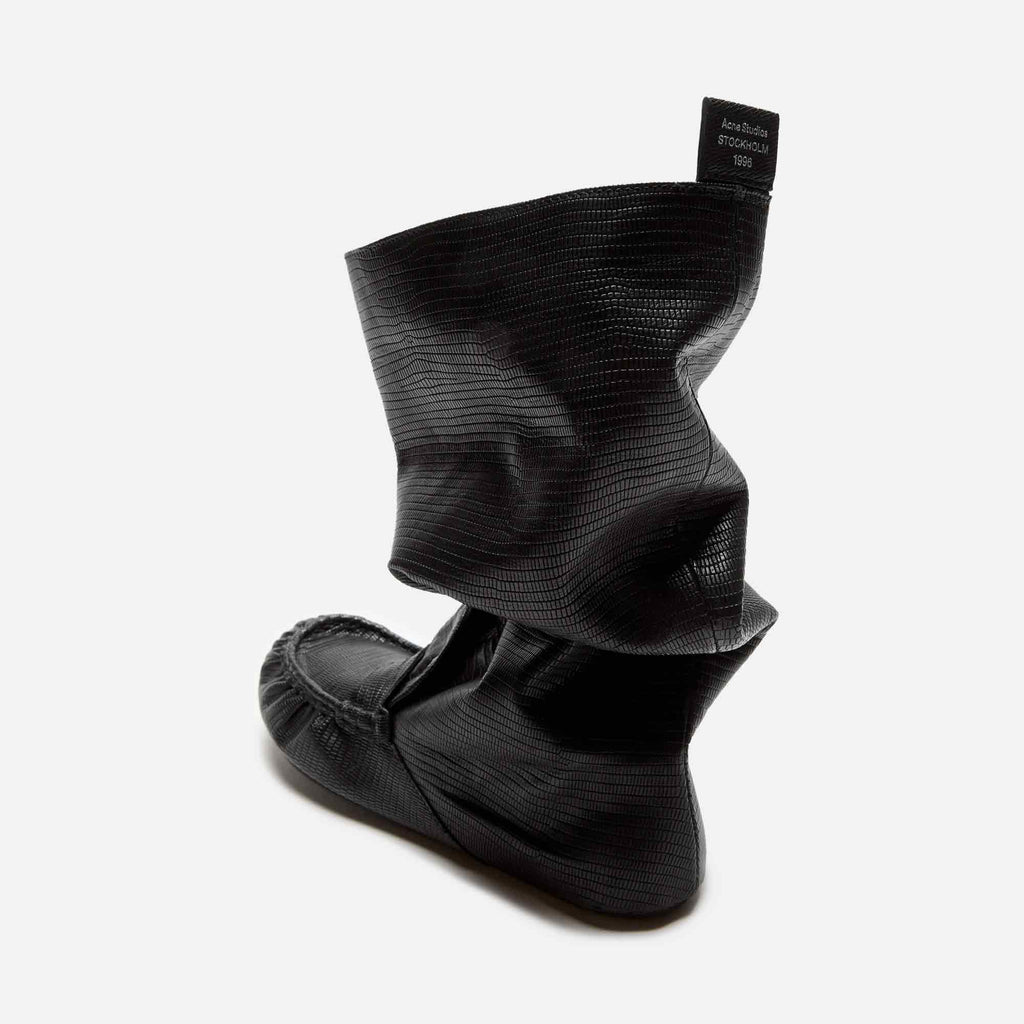 Slouch Saddle Boots Black