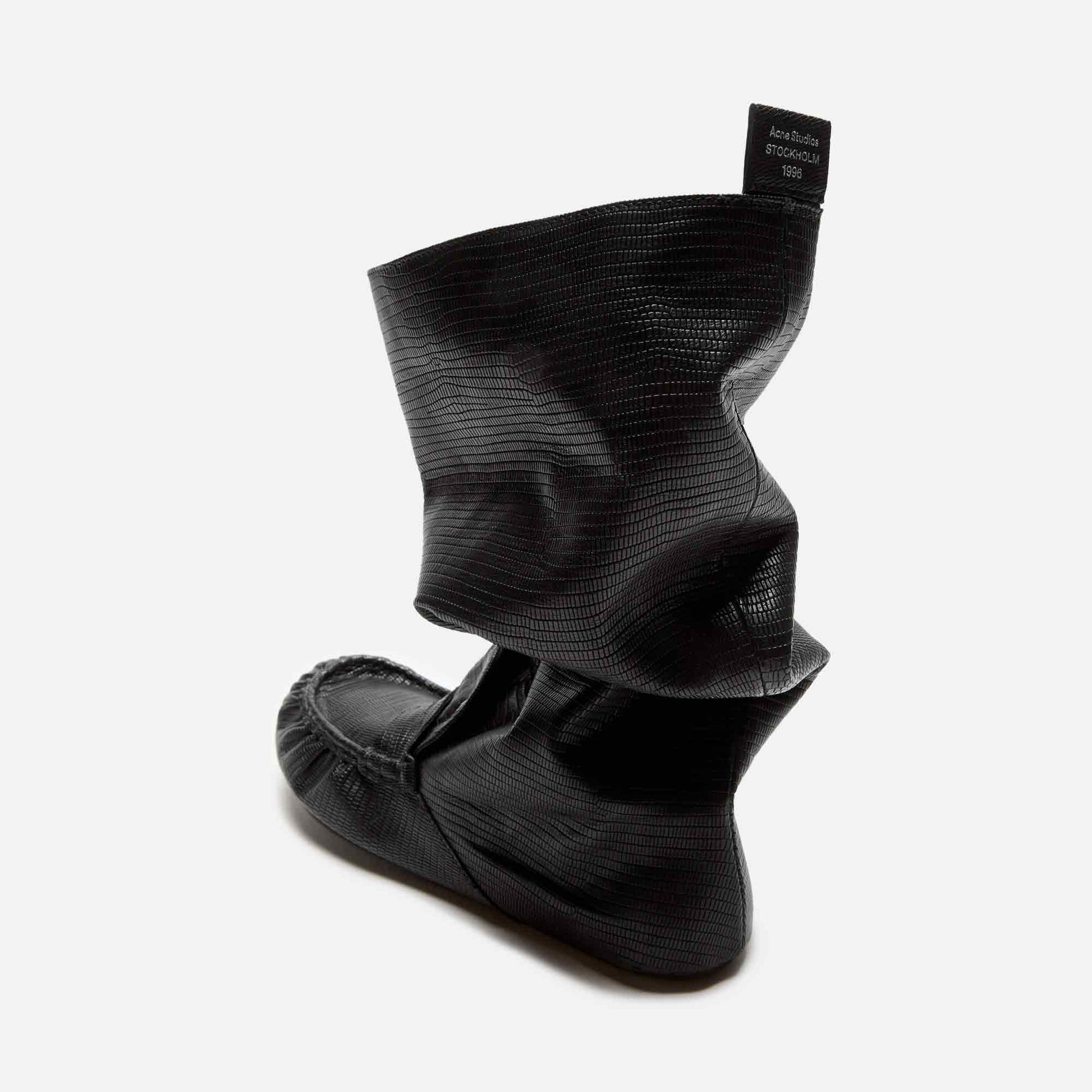 Slouch Saddle Boots Black