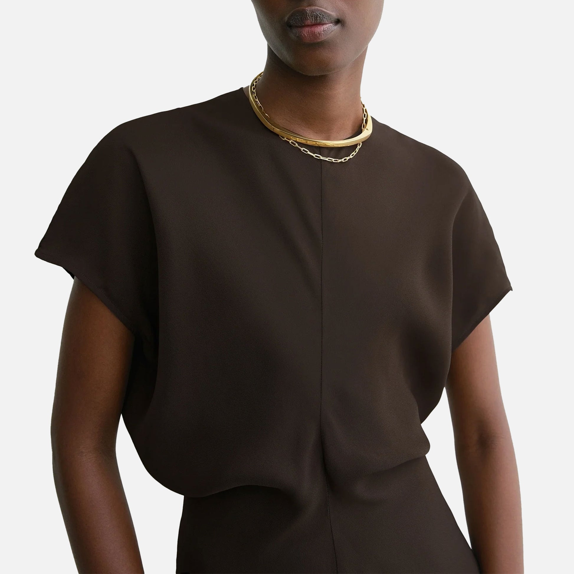 Slouch Waist Dress Bark