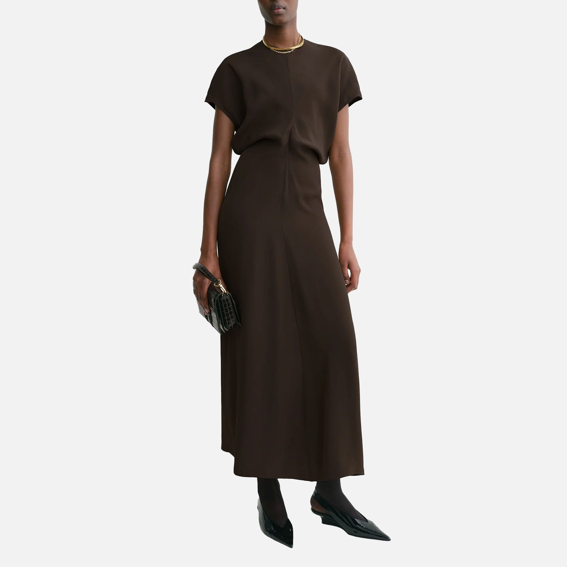 Slouch Waist Dress Bark