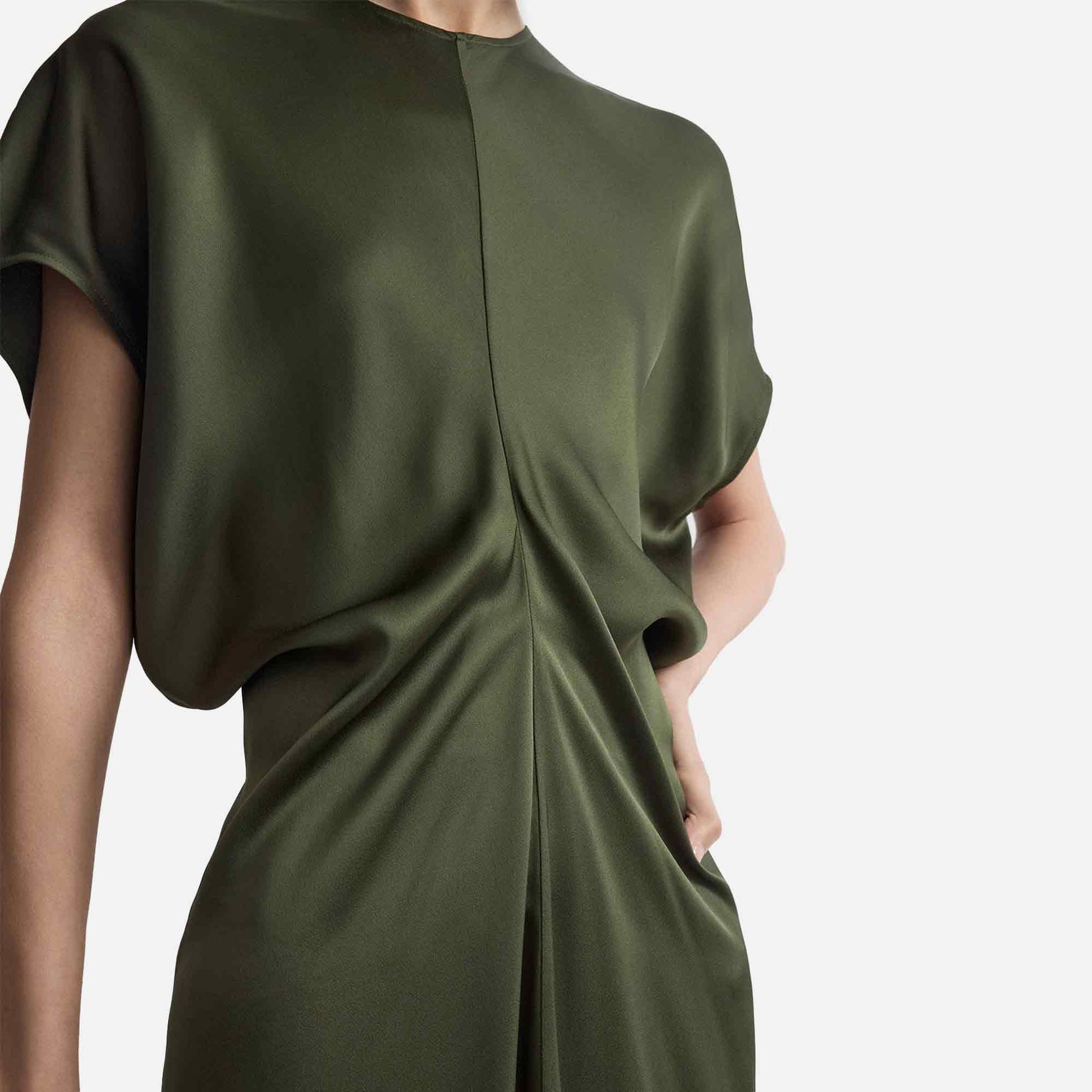 Slouch Waist Dress Dark Green