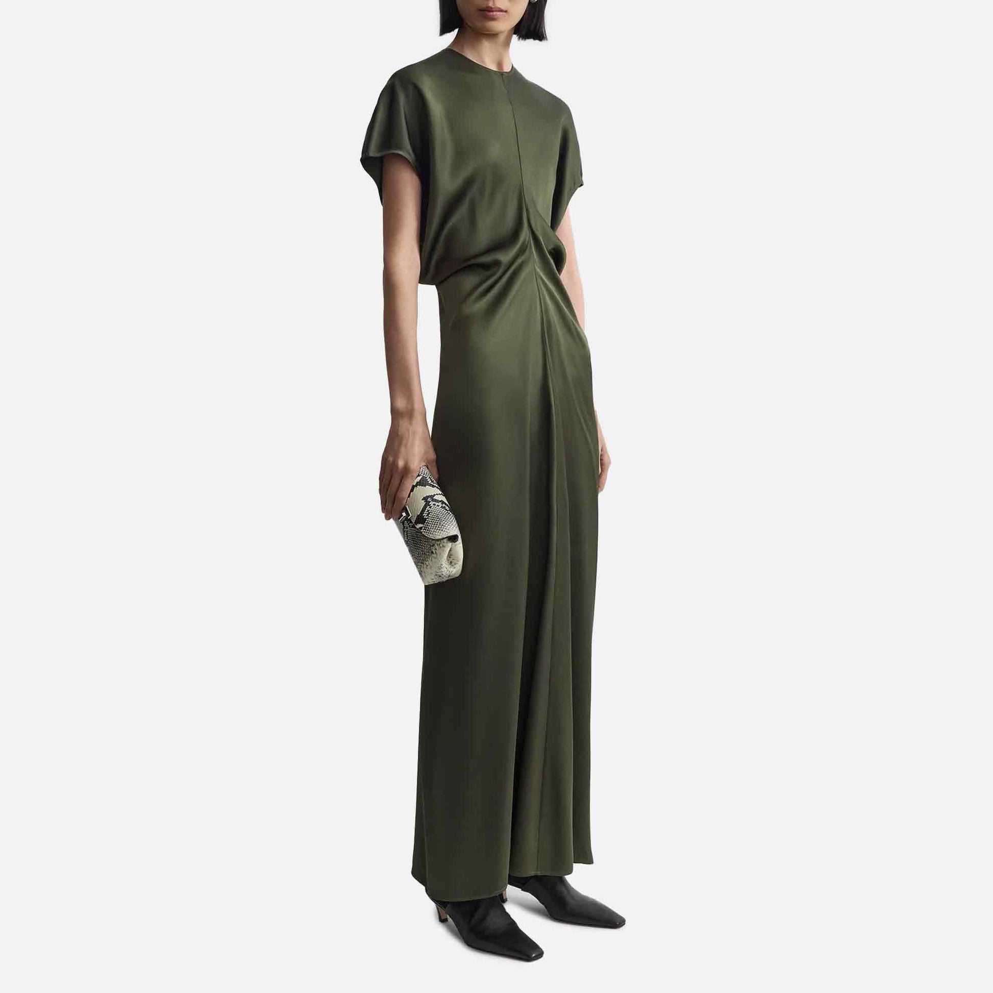 Slouch Waist Dress Dark Green