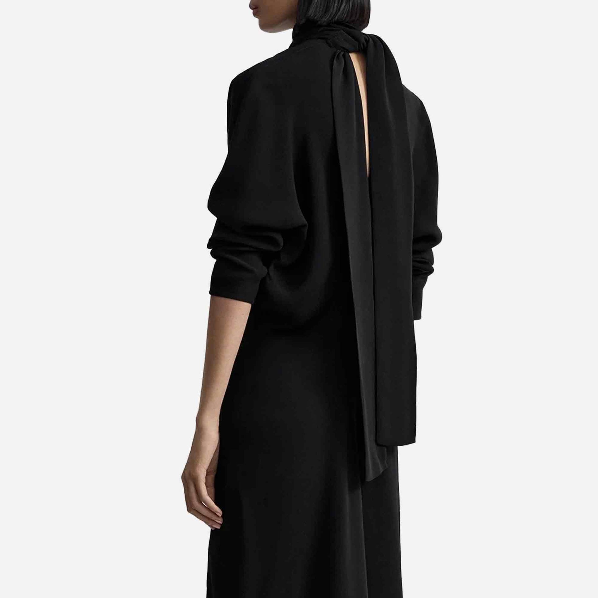 Slouch Waist Scarf Dress Black