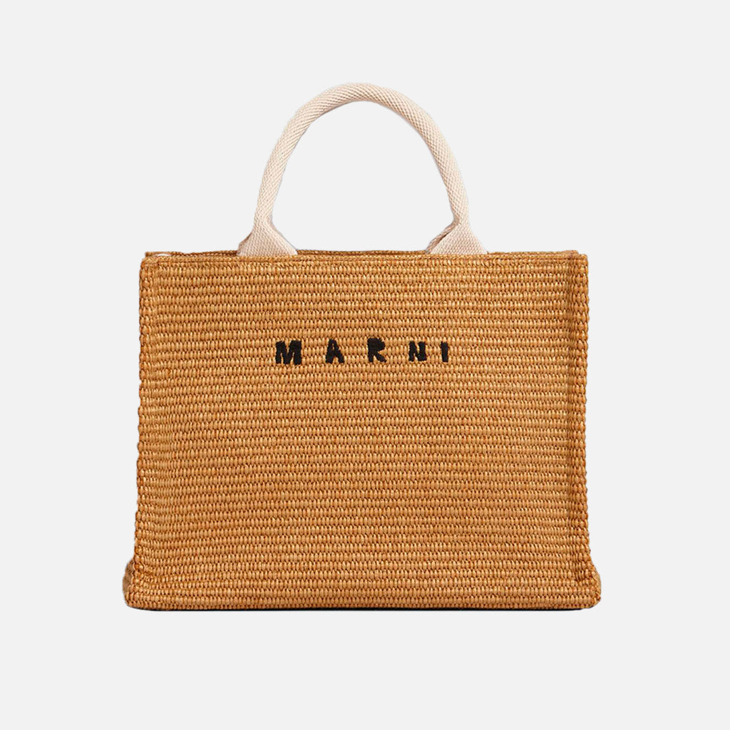 Small Raffia Basket Bag Raw Sienna/Natural