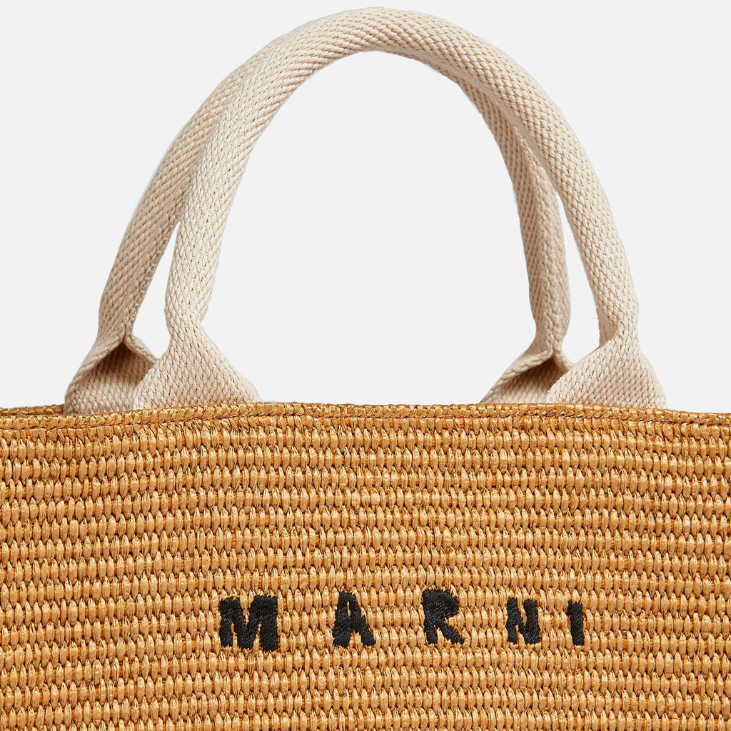 Small Raffia Basket Bag Raw Sienna/Natural