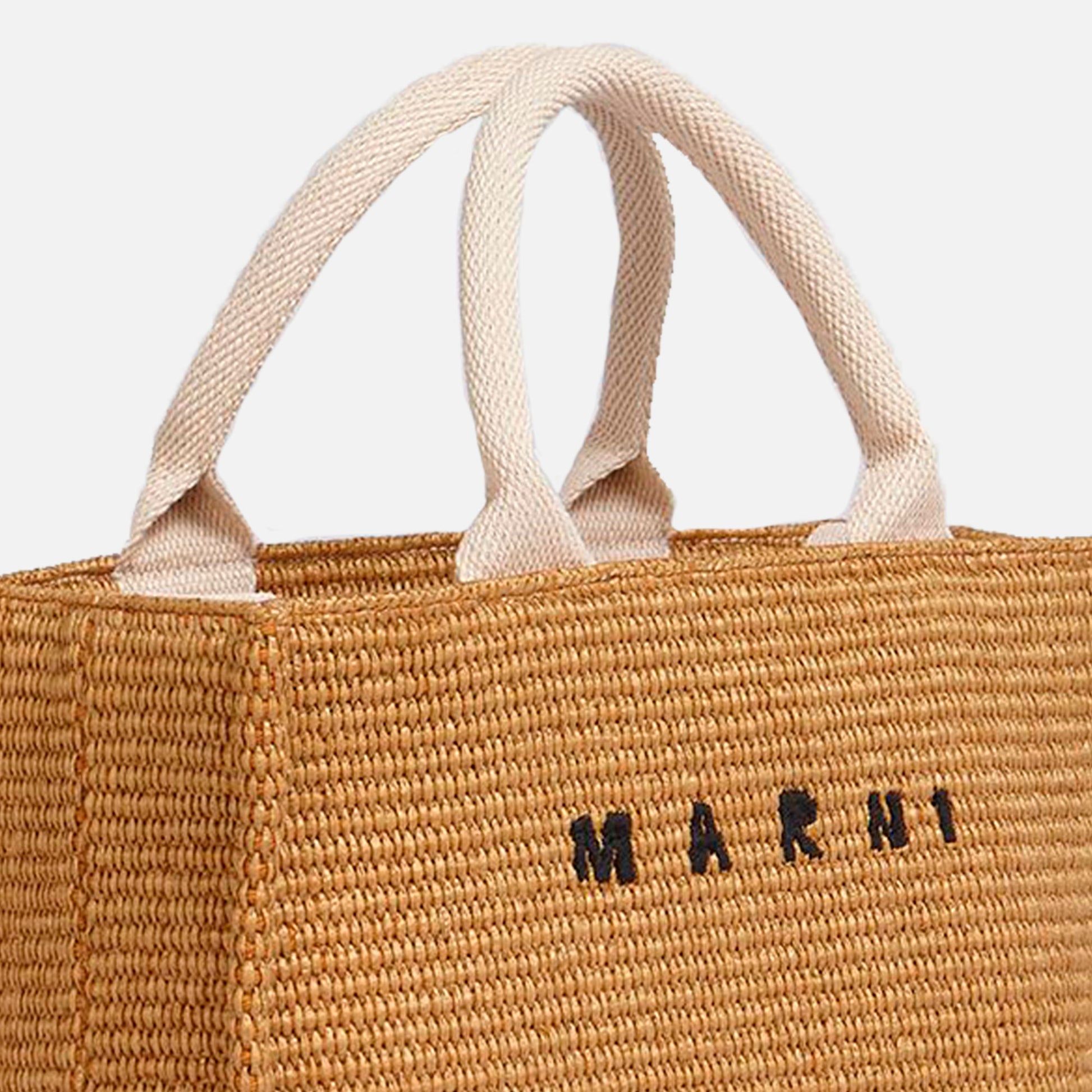 Small Raffia Basket Bag Raw Sienna/Natural